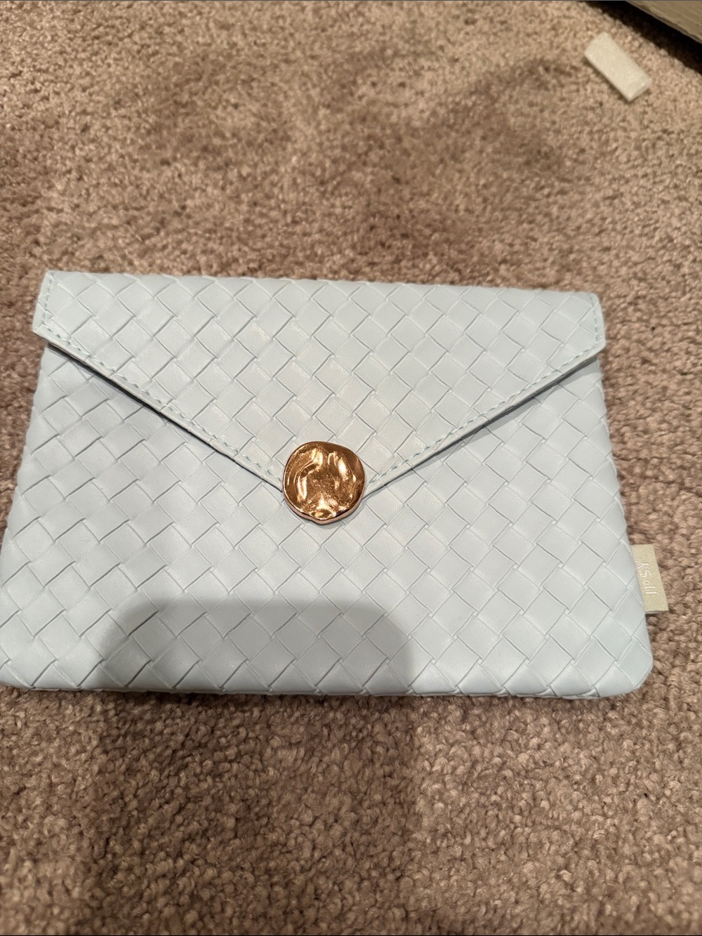 Ipsy Woven Envelope glam bag - Light Blue
